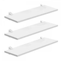 Conjunto 3 Prateleiras de Parede MDF Branco Fosco 60x22