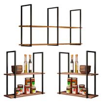 Conjunto 3 Prateleiras Industrial Multiuso Wire Bp 15Mm