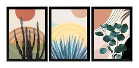 Conjunto 3 Quadros Arte Simples Natureza Abstrata