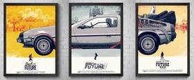 Conjunto 3 Quadros De Volta Para O Futuro Kit Posters Moldur