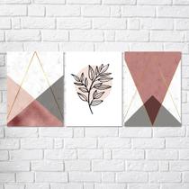 Conjunto 3 quadros rose gold