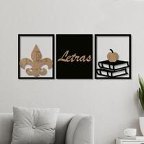 Conjunto 3 Quadros Vazados Letras com Acrílico
