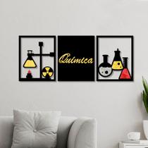 Conjunto 3 Quadros Vazados Química com Acrílico 2