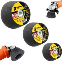 Conjunto 3 Rebolos Copo Cônico Grão 36, 60 E 120 Desbaste