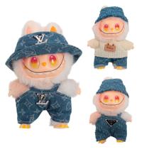 Conjunto 3 Roupa Para Labubu 15cm Jeans Estiloso Sortido