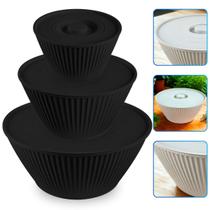 Conjunto 3 Saladeira Tigelas PMG Bacias Multiuso Com Tampa 1L 2L 4,25L