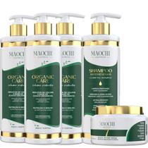 Conjunto 3 Selagem Térmica Redutor de Volume Organic Profissional e Shampoo Antirresíduo Limpeza Detox e Mask Cronograma Capilar Reparação 500g Maochi