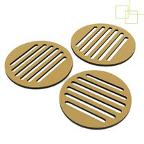 Conjunto 3 Suportes de Panelas Quentes MDF Redondo 16 cm Protege Mesa Balcão Aparadores Conjunto 3 Suportes de Panelas Quentes MDF Redondo 16 cm Protege Mesa Balcão Aparadores