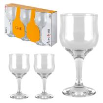 Conjunto 3 Taças Para Vinho Drinks Glass Home Vidro 315ML