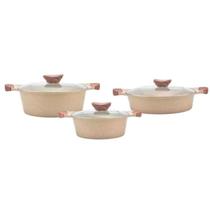 Conjunto 3 Tampas 3 Panelas Antiaderentes Distribuição Uniforme Calor Indução