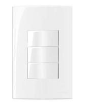 Conjunto 3 Tecla Interruptor Simples 10A 250V Embutir Sleek Margirius Branco Brilho