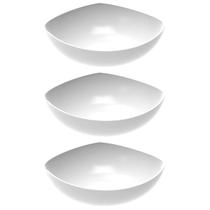 Conjunto 3 Tigelas Plásticas Brancas Saladeira Sobremesa Trio Crippa Buffet Restaurante