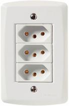 Conjunto 3 Tomada 10a Lux2 Branco Eletro Tramontina 57145076 Conjunto 3 Tomada 10a Lux2 Branco Eletro Tramontina 57145076