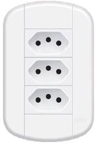 Conjunto 3 Tomada Branca Tripolar 3pinos 10a Blanc Fame 3921