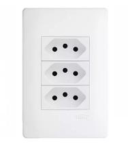 Conjunto 3 Tomadas 10a 250v Linha Modular Branco Veltra Conjunto 3 Tomadas 10a 250v Linha Modular Branco Veltra