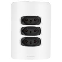 Conjunto 3 Tomadas 10A - Alumbra Gracia Branco / Preto