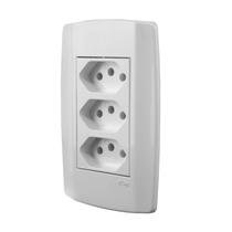 Conjunto 3 Tomadas 20A 250V~ com Espelho 4x2 Linha Slim Monobloco Ilumi - 80124