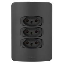 Conjunto 3 Tomadas 20A - Alumbra Gracia Black Maxx - Gbmx009