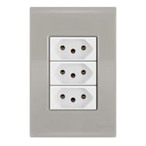 Conjunto 3 Tomadas 20A - Tramontina Liz Fendi / Branco