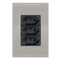 Conjunto 3 Tomadas 20A - Tramontina Liz Fendi / Grafite