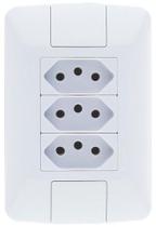 Conjunto 3 Tomadas 2P+T 10A 250 V 4X2 Branco - Aria