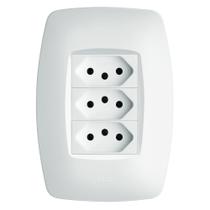Conjunto 3 Tomadas 2P+T 10A 250 Volts Elegance - 3128 - FAME Conjunto 3 Tomadas 2P+T 10A 250 Volts Elegance - 3128 - FAME