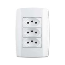 Conjunto 3 Tomadas 3p 10a Linha Slim Ilumi - Kit Elétrico Residencial