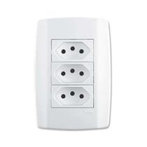 Conjunto 3 Tomadas 3P 10A Linha Slim Ilumi - Kit Elétrico Residencial