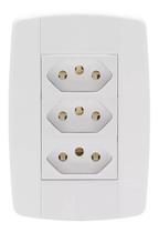 Conjunto 3 tomadas Monobloco 10A 250V Fácil e Rápida Instalação Ilumi