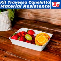 Conjunto 3 Travessas Canelatta Luxo Para Servir 23x14 Cor Branco Conjunto 3 Travessas Canelatta Luxo Para Servir 23x14 Cor Branco