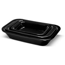 Conjunto 3 un Travessa Refratária Cerâmica Retangular Assadeira Servir Multiuso Forno e Micro-ondas Conjunto 3 un Travessa Refratária Cerâmica Retangular Assadeira Servir Multiuso Forno e Micro-ondas