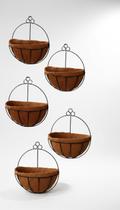 Conjunto 3 Vasos Fibra Coco Meia Lua Parede