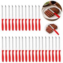 Conjunto 30 Facas De Mesa Vermelha 21cm Talheres Luxo Conjunto 30 Facas De Mesa Vermelha 21cm Talheres Luxo