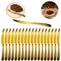 Conjunto 30 Facas Mesa Dourada 23cm Talher Premium Elegante Conjunto 30 Facas Mesa Dourada 23cm Talher Premium Elegante