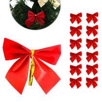 Conjunto 36 Lacinhos Veludo Natal Decoração Kit Laço Arvore De Natal Vermelho Presente