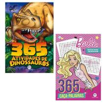 Conjunto 365 atividades de dinossauros + 365 caça- palavras Barbie - Ciranda Cultural