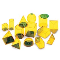 Conjunto 3D de 14 Sólidos Geométricos (Amarelo)