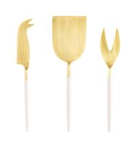Conjunto 3Pc Aço Inox para Queijo Tokyo Champanhe/Off White - Wolff