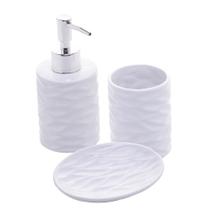 Conjunto 3Pcs P/Banheiro de Cerâmica Cannes Branco - Lyor