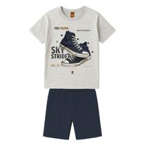 Conjunto 4/16 Kyly Camiseta Estampada e Bermuda Moletom -