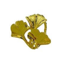 Conjunto 4 Anéis para Guardanapos Metal Flor Dourada Rojemac