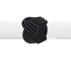 Conjunto 4 argolas para guardanapo traccia preto 049284 - copa & cia - Conjunto 4 argolas para guardanapo traccia preto 049284 - copa & cia -