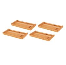 Conjunto 4 Bandejas C/ Alças Laterais Retangular Decoração