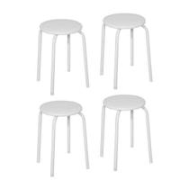 Conjunto 4 Banquetas Aço Expert Branco