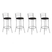 Conjunto 4 Banquetas Alta 3 Arames Preto Conjunto 4 Banquetas Alta 3 Arames Preto
