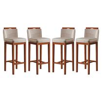 Conjunto 4 Banquetas Alta em Madeira Maciça Libéria Conjunto 4 Banquetas Alta em Madeira Maciça Libéria