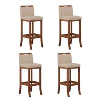 Conjunto 4 Banquetas Alta em Madeira Maciça Londres Conjunto 4 Banquetas Alta em Madeira Maciça Londres