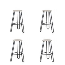 Conjunto 4 Banquetas Altas Ginger com Estrutura Preta Conjunto 4 Banquetas Altas Ginger com Estrutura Preta