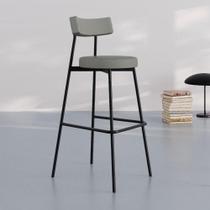 Conjunto 4 Banquetas Altas Stout Revestimento Sintético Est.Preta