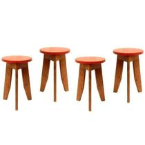 Conjunto 4 Banquetas Colorido Suze Conjunto 4 Banquetas Colorido Suze